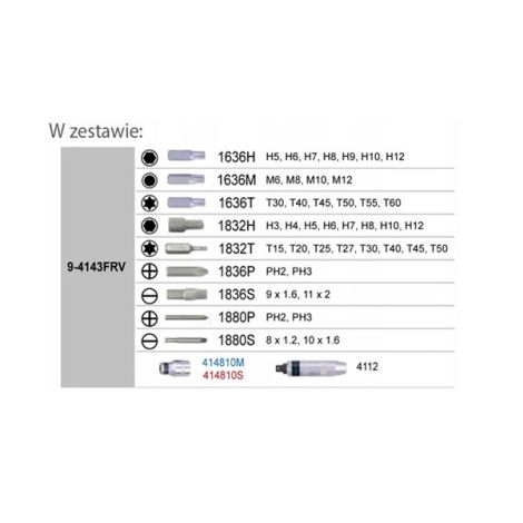 Wkręatak udarowy + bity 5/16" 43 cz. - 2